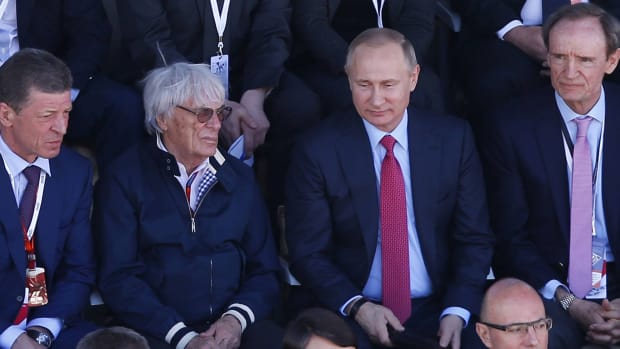 Bernie Ecclestone, Vladimir Putin at 2016 Russian Grand Prix
