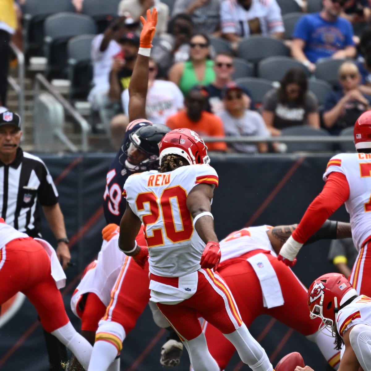 Kansas City Chiefs safety Justin Reid gets set to run during an